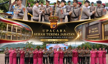 Rotasi Jabatan di Polres Pidie Jaya, Kapolres Ahmad Faisal Pasaribu Lantik Sejumlah Pejabat Baru