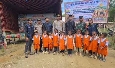 Kapolsek Simpang Jernih Dukung Kebangkitan Pendidikan, Hadiri Peresmian PAUD dan TK Harapan Ne-Ate