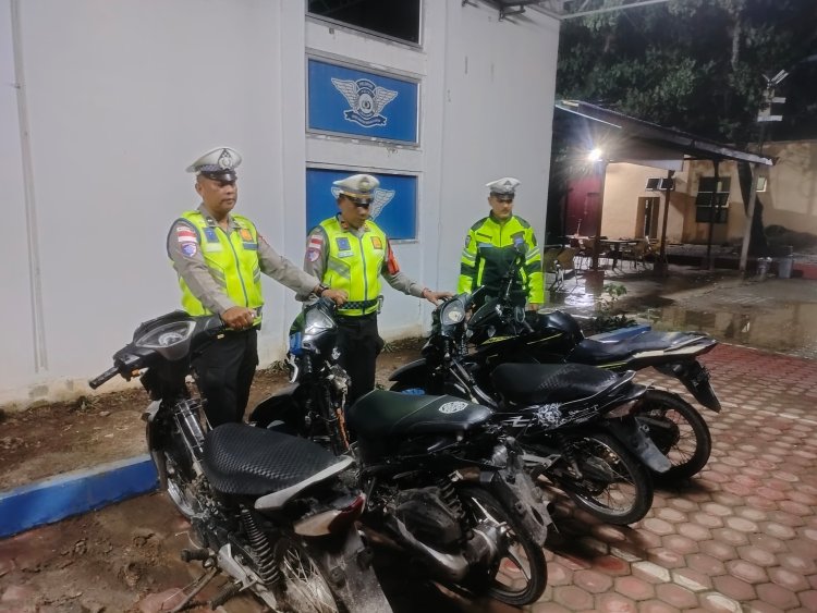Sat Lantas Polres Aceh Utara Gencarkan Blue Light Patrol, Empat Motor Berknalpot Brong Ditindak