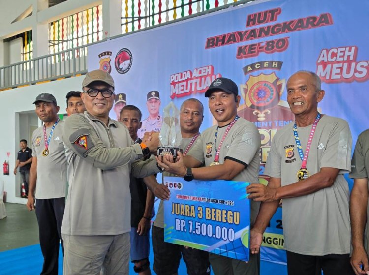 Torehkan Prestasi di Hari Bhayangkara ke-80, Tim Tenis Polres Aceh Timur Raih Juara III