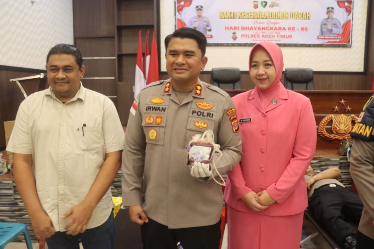 Hari Bhayangkara ke-80, Polres Aceh Timur Kumpulkan 88 Kantong Darah