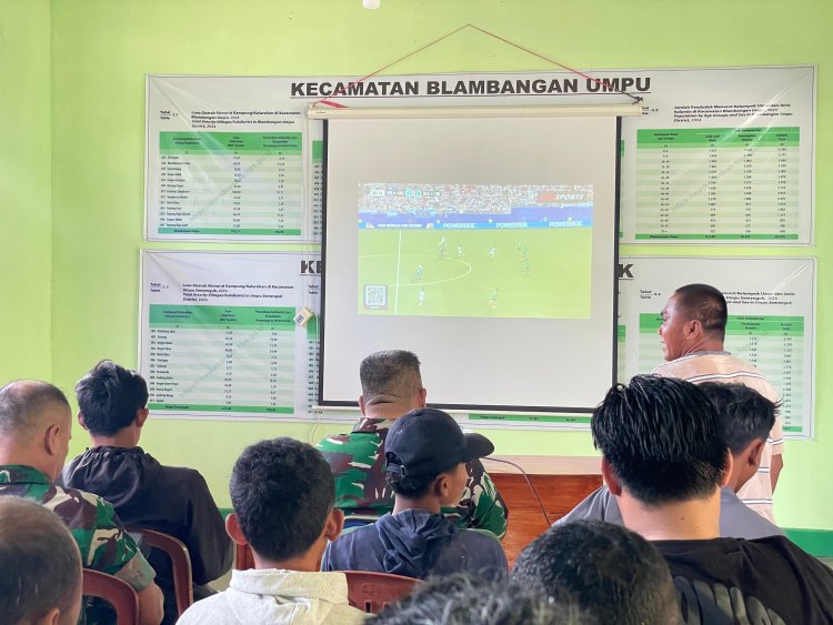 KODIM 0427/WAY KANAN GELAR NONTON BARENG PIALA DUNIA 2026, PERKUAT KEMANUNGGALAN TNI DAN MASYARAKAT