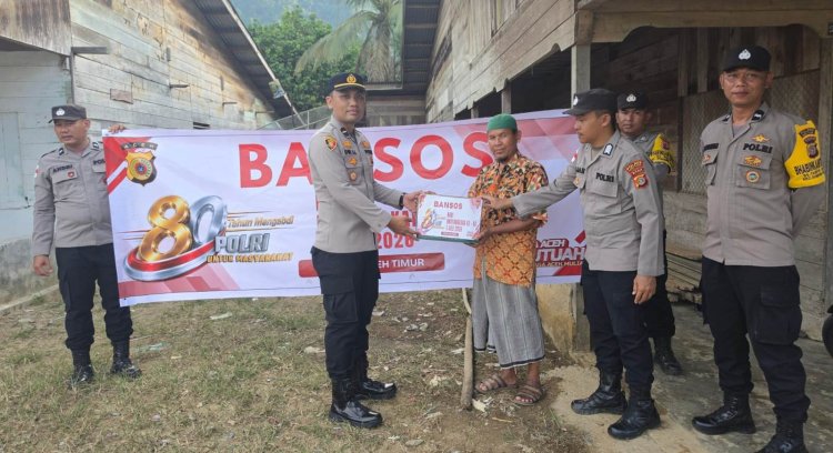 Bansos HUT Bhayangkara Ke-80, Polsek Simpang Jernih Hadir untuk Masyarakat