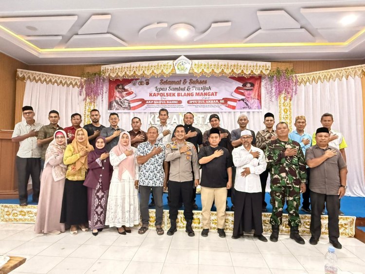 Hangat dan Penuh Kekeluargaan, Pisah Sambut Kapolsek Blang Mangat Perkuat Sinergi dengan Muspika