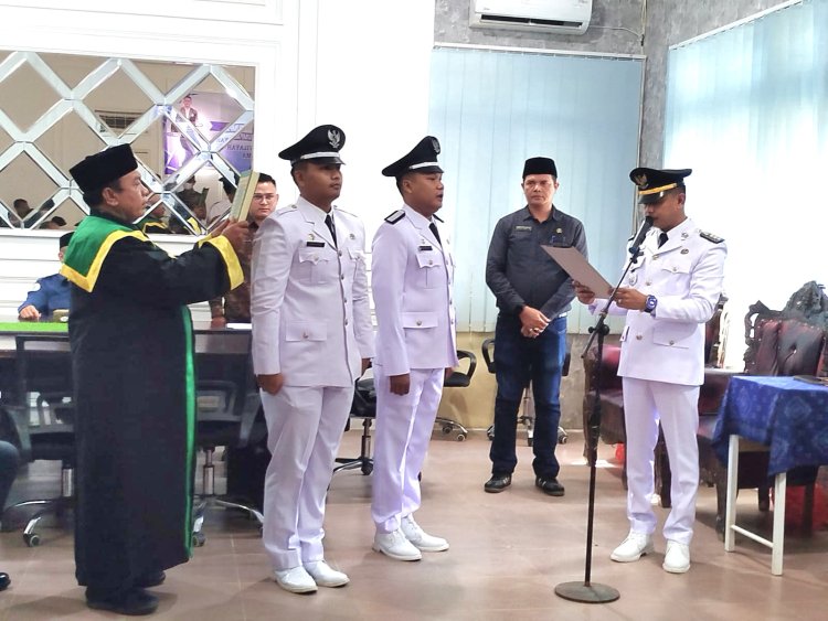 Camat Langsa Lama Lantik Dua Pj Geuchik, Tekankan Pelayanan Masyarakat dan Transparansi Jadup