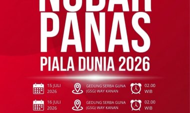 Pemda,Dinas Porapar bersama KONI Way Kanan Ajak Masarakat Nonton Bareng Piala Dunia Sepak Bola di GSG