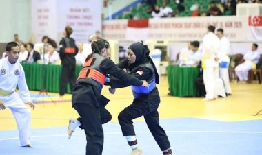 Atlet Silat Way Kanan Riski Enjel Pinata Raih Medali Perunggu di Kejuaraan Asia 2026 Vietnam   