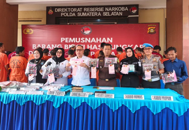 DPD YGANN Sumsel: Selalu Ada dan Bersinergi Dukung Penuh Pemusnahan Barang Bukti Narkoba Polda Sumsel
