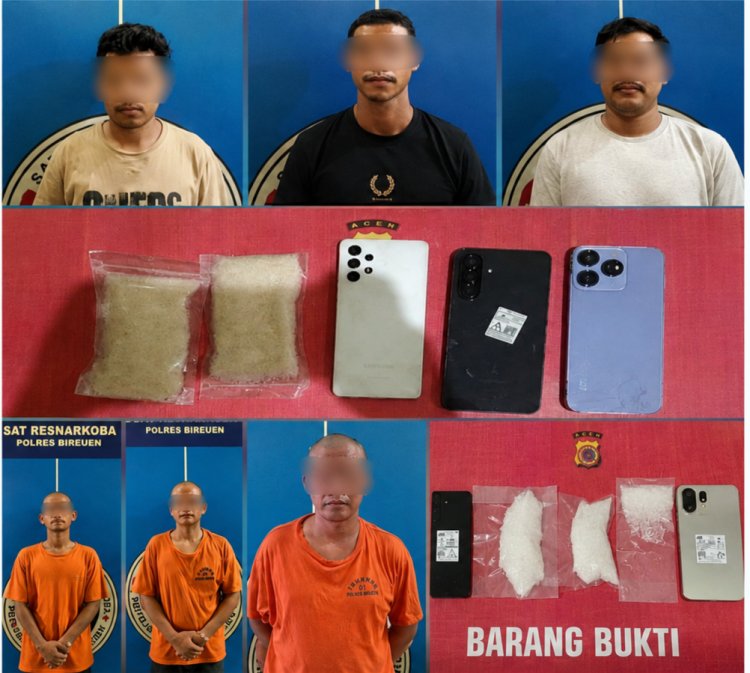 Polres Bireuen Gempur Peredaran Sabu, 6 Pengedar Dibekuk dalam Operasi Beruntun