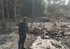 Karhutla di Kampung Mulya Jaya! Lahan 1,5 Hektare Bekas Kebun Karet Terbakar — Babinsa & Warga Sigap Padamkan!