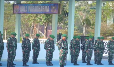 Upacara Mingguan Kodim 0427/Way Kanan: Wujud Komitmen Jaga Disiplin dan Profesionalisme Prajurit   