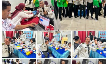 Sambut HUT Ke-81 RI, Ka. LPKA Banda Aceh dan Jajaran Ikuti Aksi Donor Darah