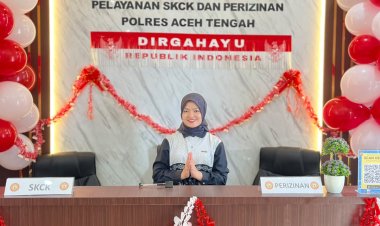 Semarak HUT RI ke-81, Ruang Pelayanan SKCK Polres Aceh Tengah Tampil Bernuansa Merah Putih