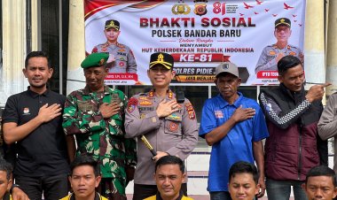 Kapolres Pidie Jaya Pimpin Bakti Sosial Bersama TNI-Polri di Masjid Al- Fuqara Bandar Baru
