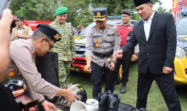 Polres Aceh Tengah Ikuti Apel Kesiapsiagaan Pencegahan, Penanganan Karhutla dan Penanggulangan Bencana