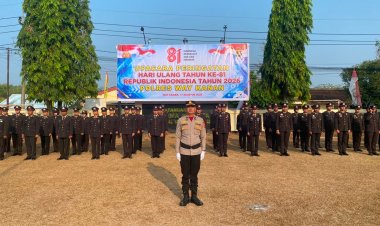 Polres Way Kanan Gelar Upacara Peringati HUT Ke – 8I Kemerdekaan Republik Indonesia