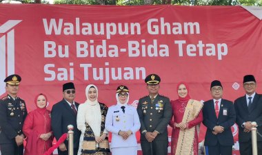 Kibaran Merah Putih di Lapangan Korpri Warnai Puncak Peringatan HUT ke-81 RI di Way Kanan
