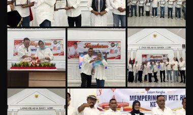 Tasyakuran HUT ke-81 RI, Ka. LPKA Banda Aceh Terima Penghargaan dari Kanwil Ditjenpas Aceh