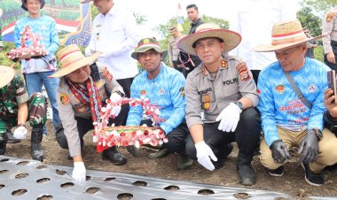 Polda Aceh dan Polres Aceh Tengah Perkuat Ketahanan Pangan, Tanam Bawang Putih dan Bagikan Sembako