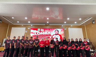 SEMARAK HUT KE 81 REPUBLIK INDONESIA, DANDIM 0427/WAY KANAN HADIRI LOMBA TRADISIONAL DI GSG