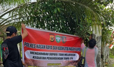 Cegah PETI, Satreskrim Polres Nagan Raya Pasang Spanduk Imbauan di Sejumlah Titik Rawan