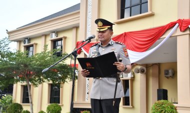 Pimpin Upacara Hari Juang Polri 2026, Kapolres Aceh Timur Bacakan Proklamasi Polisi