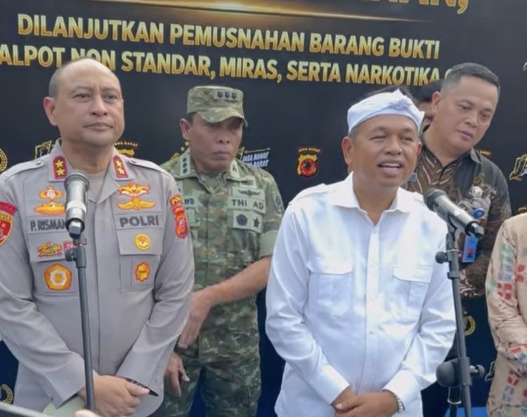 Gubernur Jabar dan Kapolda Pimpin Pemusnahan Barang Bukti : Knalpot Brong, Miras, hingga Obat Keras Dimusnahkan