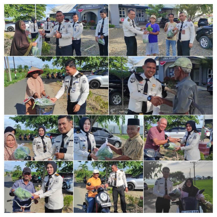 Sambut HUT Ke-81 RI, LPKA Banda Aceh Bagikan Puluhan Paket Sayuran Gratis kepada Warga