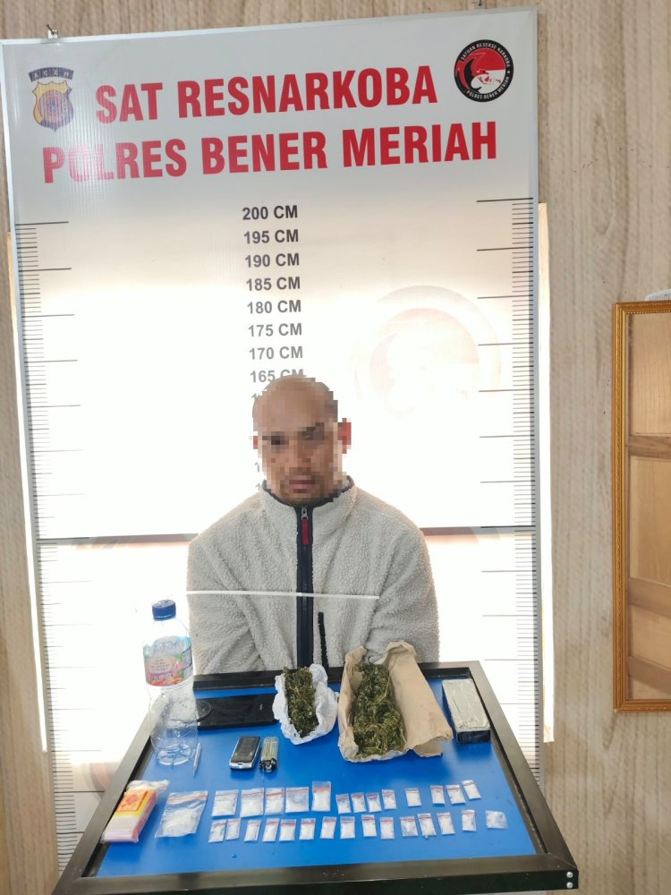 Sat Resnarkoba Polres Bener Meriah Ringkus Pria di Kecamatan Gajah Putih, 29 Paket Sabu dan 70 Gram Ganja Diamankan