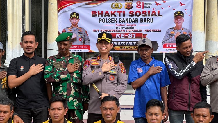 Kapolres Pidie Jaya Pimpin Bakti Sosial Bersama TNI-Polri di Masjid Al- Fuqara Bandar Baru