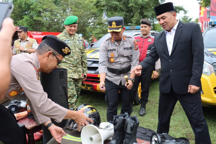 Polres Aceh Tengah Ikuti Apel Kesiapsiagaan Pencegahan, Penanganan Karhutla dan Penanggulangan Bencana