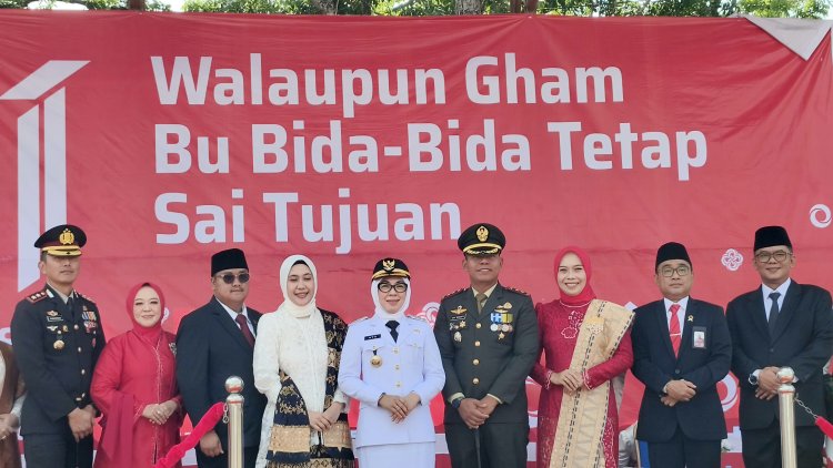Kibaran Merah Putih di Lapangan Korpri Warnai Puncak Peringatan HUT ke-81 RI di Way Kanan