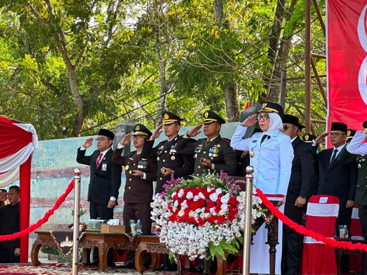 Kapolres Hadiri Upacara Peringatan HUT ke-81 Kemerdekaan RI di Pemkab. Way Kanan 