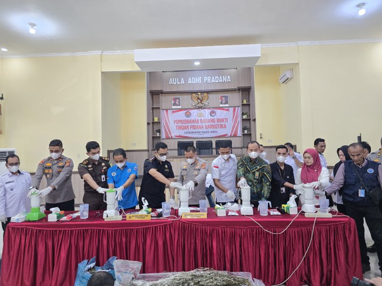 Gempur Narkoba, Polres Langsa Musnahkan 3.090 Gram Sabu dan 13.741 Gram Ganja