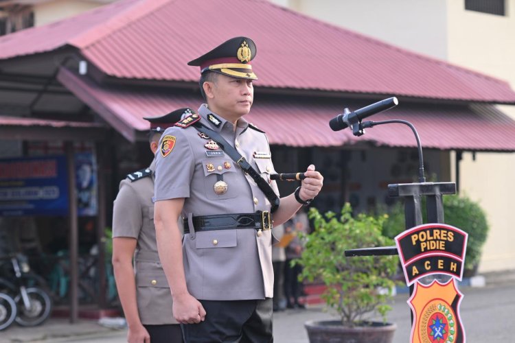 ‎Polres Pidie Gelar Upacara Hari Juang Polri, Kobarkan Semangat Pengabdian dan Keteladanan