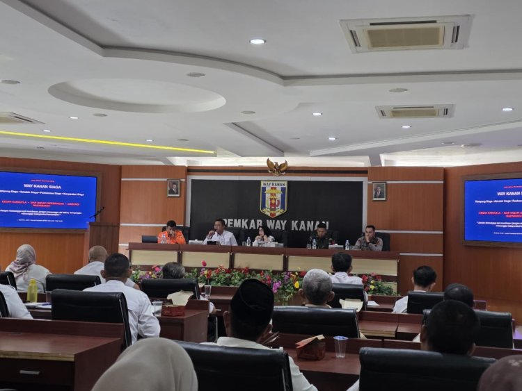 RAPAT KOORDINASI KESIAPSIAGAAN KARHUTLA DAN KEKERINGAN, DANDIM 0427/WAY KANAN DORONG LANGKAH PENCEGAHAN SEJAK DINI