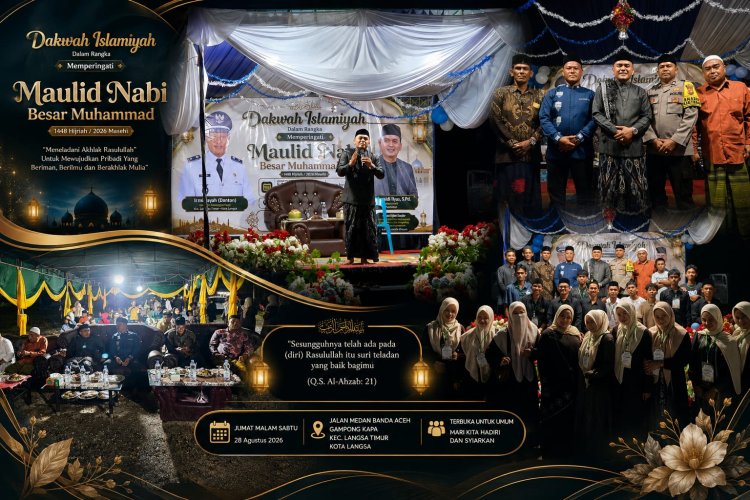Ribuan Warga Tumpah Ruah Hadiri Dakwah Maulid Tgk Junaidi di Gampong Kapa