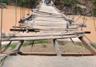 Jembatan Gantung Ojo Lali–Gistang Rusak Parah, Warga Minta Segera Diperbaiki!