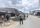 Cegah Kecelakaan, Satlantas Polres Nagan Raya Pantau Pengerjaan Gorong-Gorong di Jalan Nasional