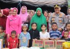 Bersama Bhayangkari, Kapolres Aceh Tenggara Ulurkan Kepedulian Kepada Masyarakat Terdampak Banjir