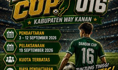 DANDIM CUP U-16 DIGELAR DI LAPANGAN MANUNGGAL, DANDIM 0427/WAY KANAN DORONG GENERASI MUDA BERPRESTASI