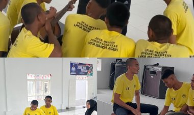 Asah Kreativitas dan Kekompakan, 10 Anak Binaan LPKA Banda Aceh Latih Seni Musik Acapella