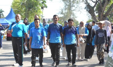 Kompak di Minggu Pagi, Geuchik Gampong Kapa Irmansyah dan Perangkat Ramaikan CFD Langsa