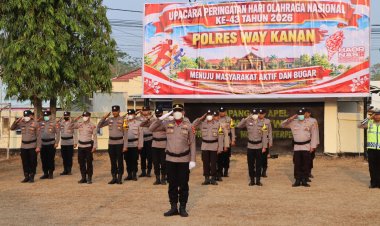 Peringati Haornas ke-43, Polres Way Kanan Dorong Budaya Hidup Sehat dan Solidaritas Personel