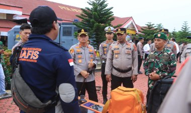 Kapolres Aceh Utara Pimpin Apel Gelar Pasukan Pencegahan dan Penanganan Karhutla