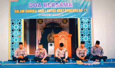 Jelang Peringati HUT Lalu Lintas ke-71, Satlantas Polres Garut Gelar Doa Bersama Sebagai Wujud Rasa Syukur