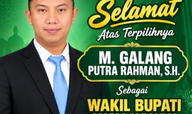 Galang Putra Rahman, S.H. Resmi Terpilih Jadi Wakil Bupati Way Kanan   