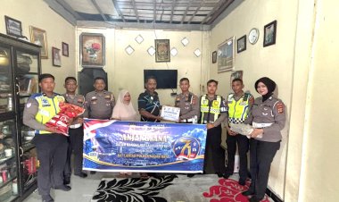 Anjangsana HUT Lalu Lintas Ke-71, Satlantas Polres Nagan Raya Sambangi Purnawirawan AKBP Sofyan Junet