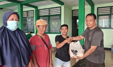 PEDULI MASYARAKAT, KODIM 0427/WAY KANAN GELAR BAKTI KESEHATAN, DONOR DARAH DAN SALURKAN BANSOS JELANG HUT KE-81 TNI