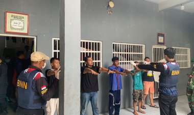 Sinergi bersama Polres, Kodim dan BNNK, Lapas Way Kanan Lakukan Razia Gabungan dan Tes Urine Bagi Petugas dan Warga Binaan Lapas Way Kanan.